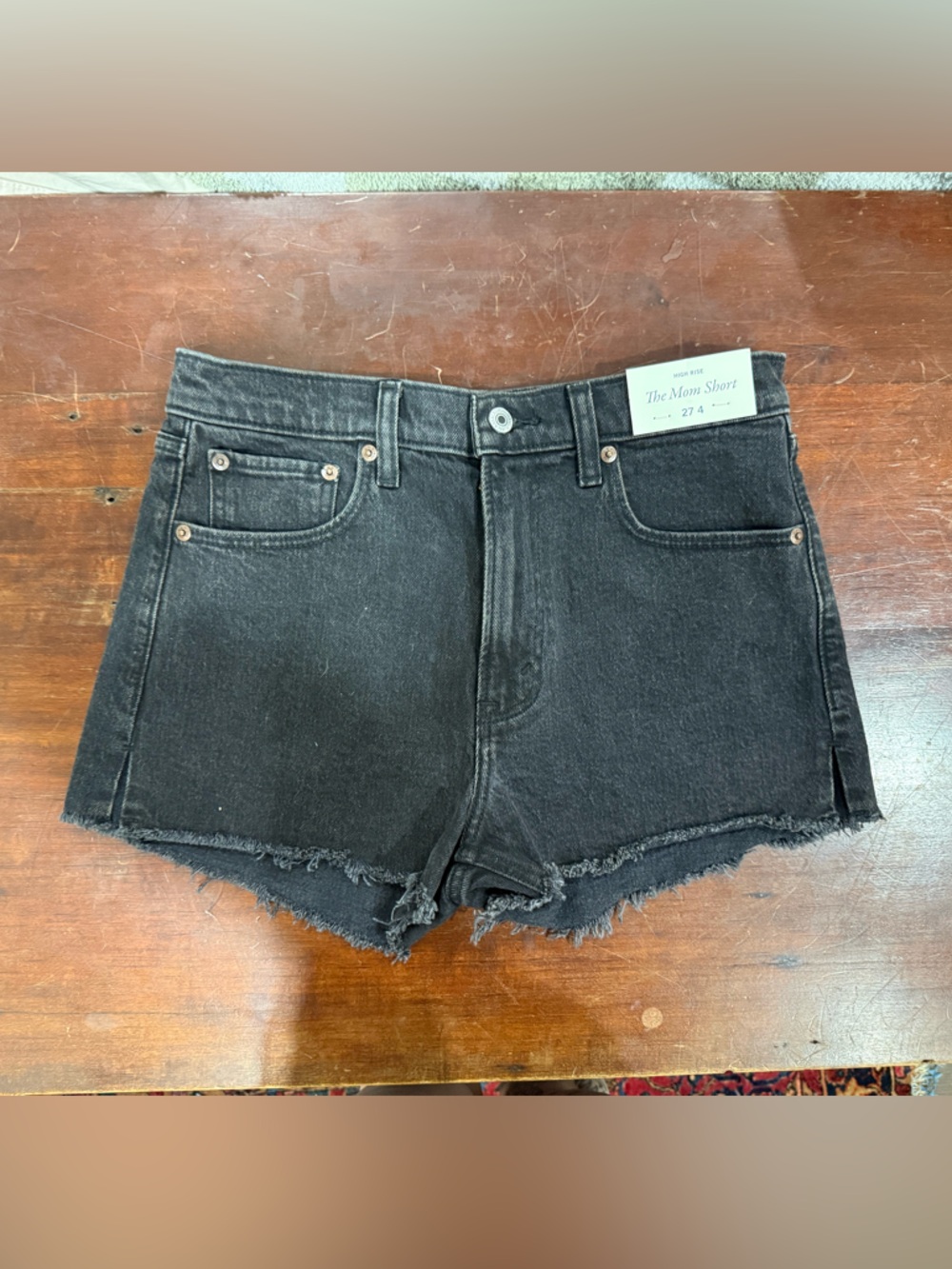Abercrombie & Fitch Black Distressed Denim Shorts